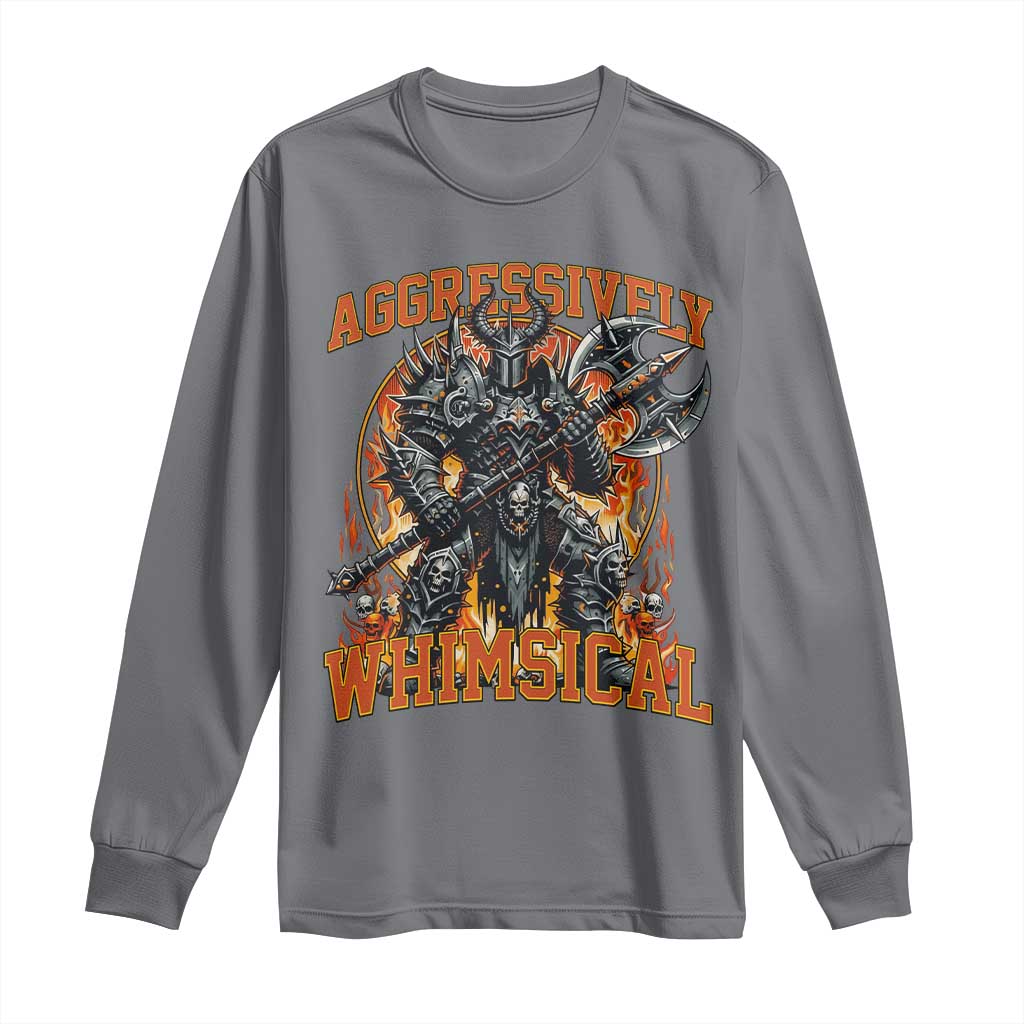 Chaotic Knight Metalcore Edgy Meme Aggressively Whimsical Long Sleeve Shirt Armor Metalheads Fairycore Tendencies TS02 Charcoal Print Your Wear