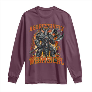 Chaotic Knight Metalcore Edgy Meme Aggressively Whimsical Long Sleeve Shirt Armor Metalheads Fairycore Tendencies TS02 Maroon Print Your Wear