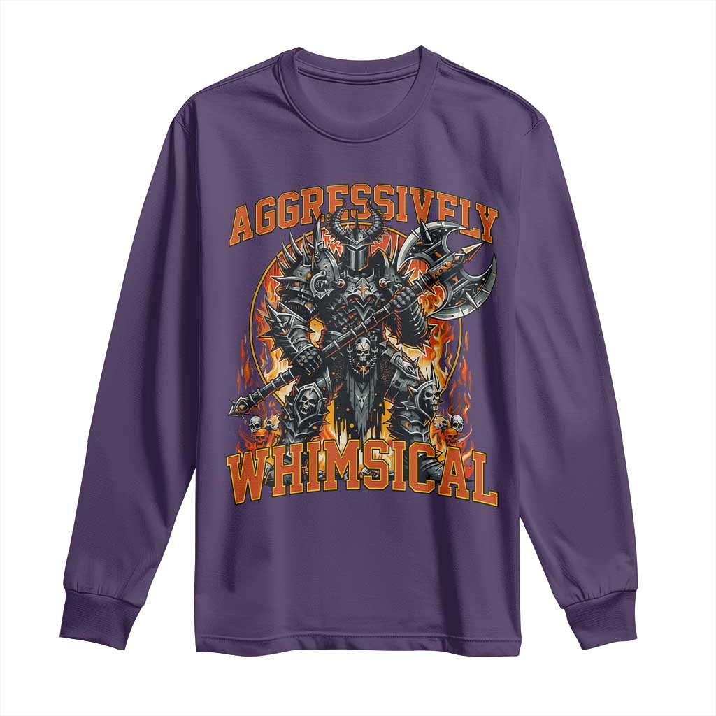 Chaotic Knight Metalcore Edgy Meme Aggressively Whimsical Long Sleeve Shirt Armor Metalheads Fairycore Tendencies TS02 Purple Print Your Wear