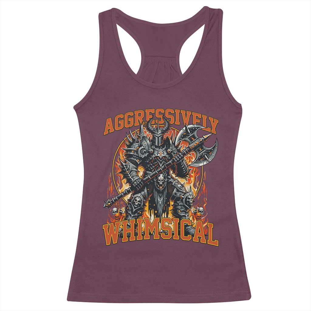 Chaotic Knight Metalcore Edgy Meme Aggressively Whimsical Racerback Tank Top Armor Metalheads Fairycore Tendencies TS02 Maroon Print Your Wear