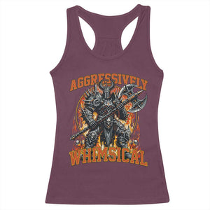 Chaotic Knight Metalcore Edgy Meme Aggressively Whimsical Racerback Tank Top Armor Metalheads Fairycore Tendencies TS02 Maroon Print Your Wear