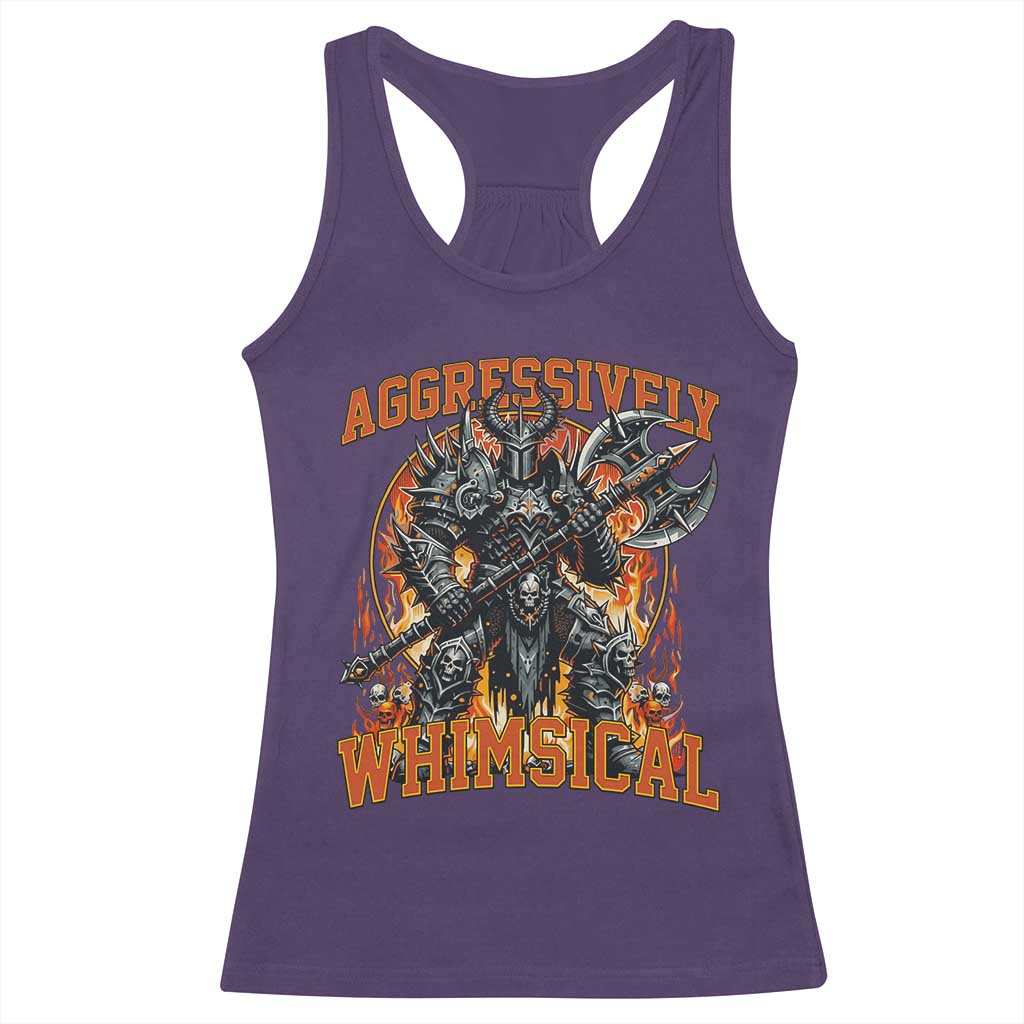 Chaotic Knight Metalcore Edgy Meme Aggressively Whimsical Racerback Tank Top Armor Metalheads Fairycore Tendencies TS02 Purple Print Your Wear