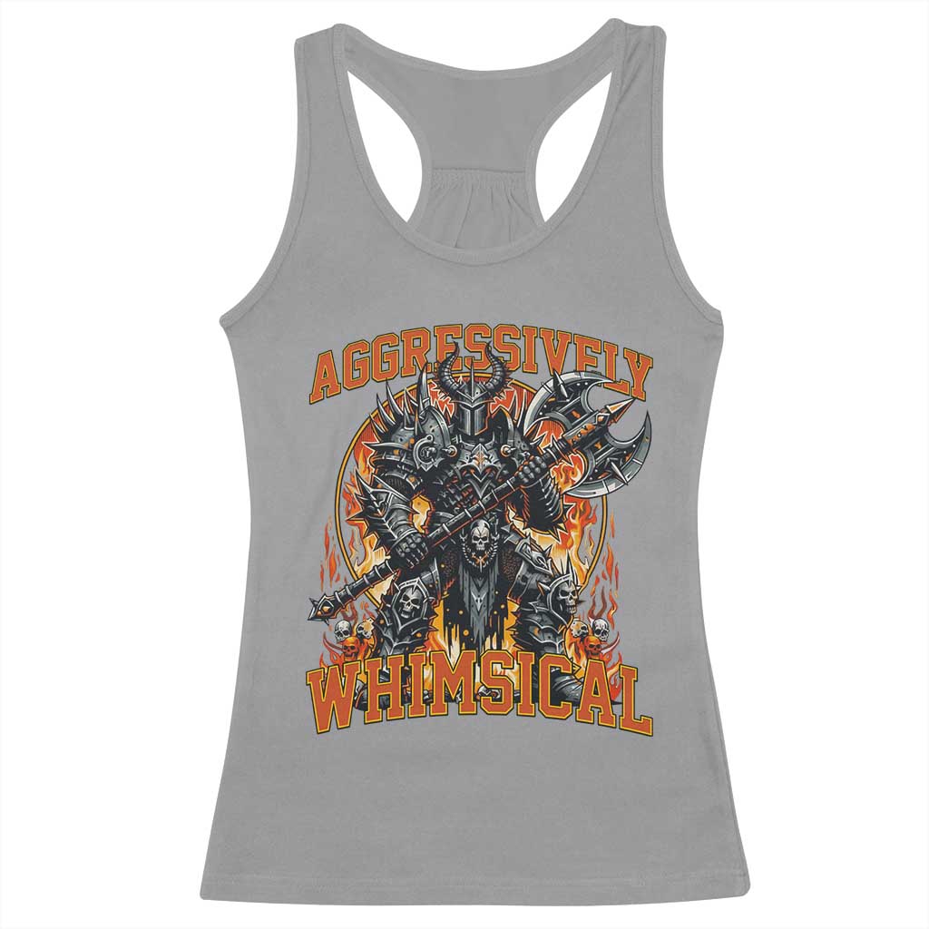 Chaotic Knight Metalcore Edgy Meme Aggressively Whimsical Racerback Tank Top Armor Metalheads Fairycore Tendencies TS02 Sport Gray Print Your Wear