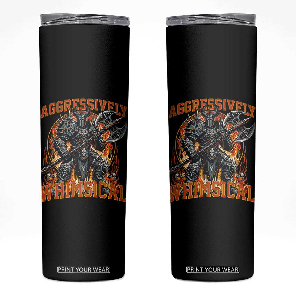 Chaotic Knight Metalcore Edgy Meme Aggressively Whimsical Skinny Tumbler Armor Metalheads Fairycore Tendencies TS02 Black Print Your Wear