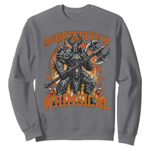 Chaotic Knight Metalcore Edgy Meme Aggressively Whimsical Sweatshirt Armor Metalheads Fairycore Tendencies TS02 Charcoal Print Your Wear