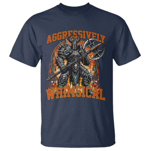 Chaotic Knight Metalcore Edgy Meme Aggressively Whimsical T Shirt Armor Metalheads Fairycore Tendencies TS02 Navy Print Your Wear