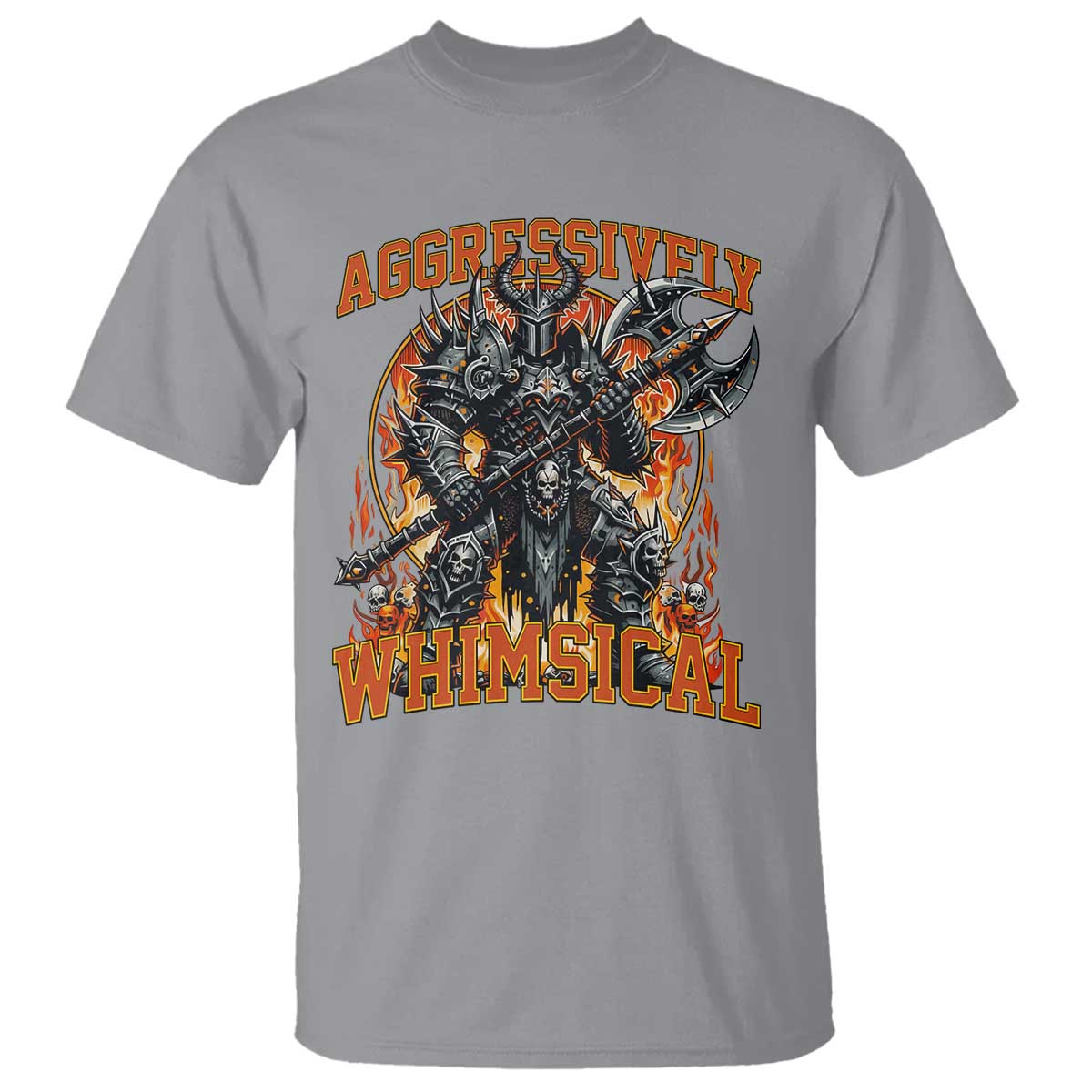 Chaotic Knight Metalcore Edgy Meme Aggressively Whimsical T Shirt Armor Metalheads Fairycore Tendencies TS02 Sport Gray Print Your Wear