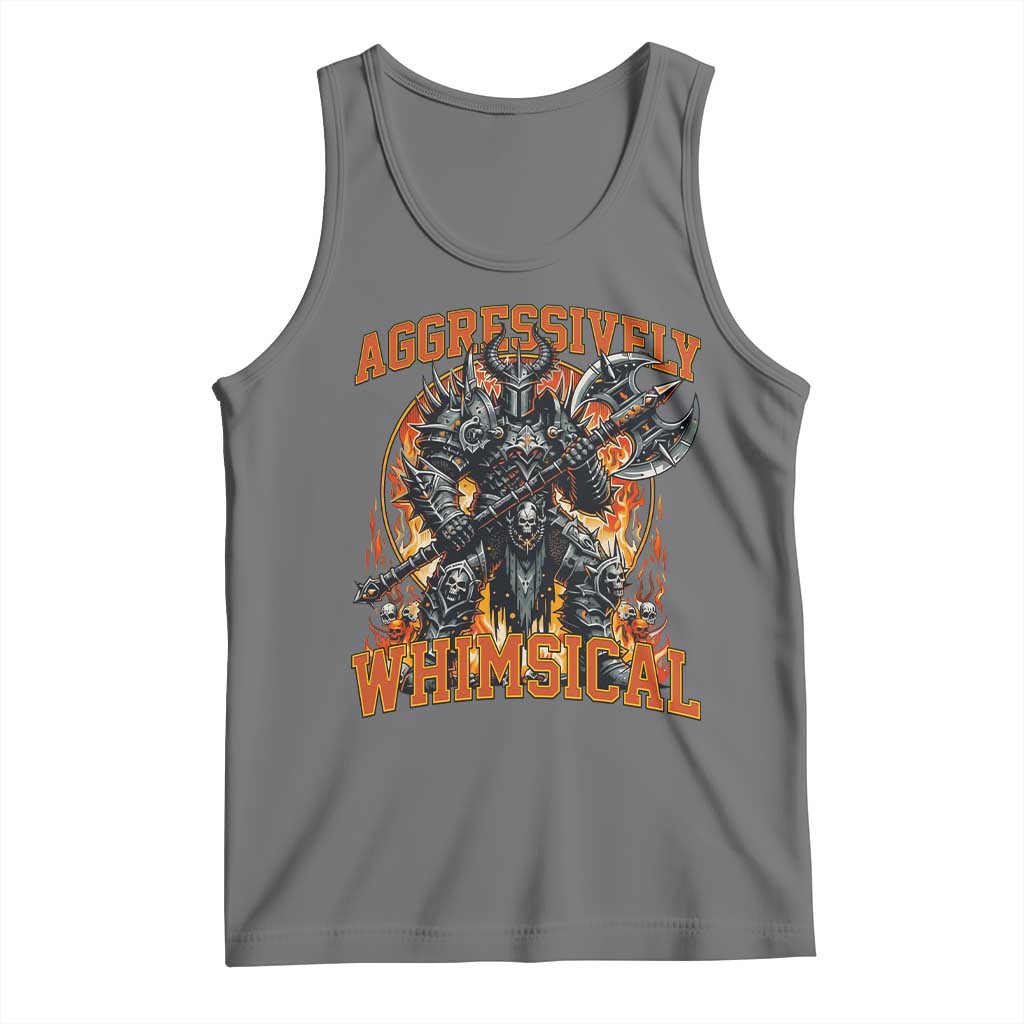 Chaotic Knight Metalcore Edgy Meme Aggressively Whimsical Tank Top Armor Metalheads Fairycore Tendencies TS02 Black Heather Print Your Wear