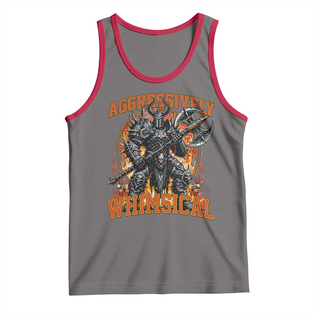 Chaotic Knight Metalcore Edgy Meme Aggressively Whimsical Tank Top Armor Metalheads Fairycore Tendencies TS02 Deep Heather Red Print Your Wear