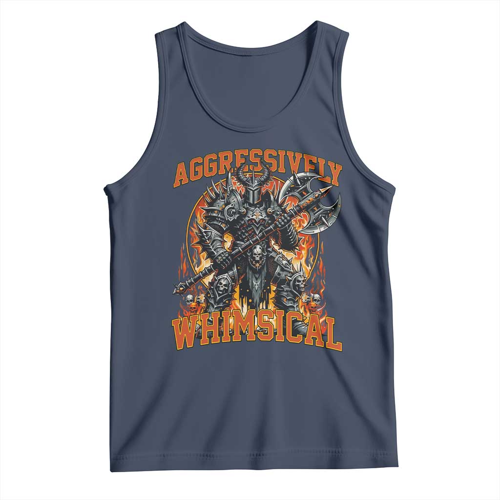 Chaotic Knight Metalcore Edgy Meme Aggressively Whimsical Tank Top Armor Metalheads Fairycore Tendencies TS02 Navy Print Your Wear