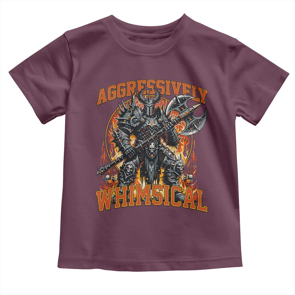 Chaotic Knight Metalcore Edgy Meme Aggressively Whimsical Toddler T Shirt Armor Metalheads Fairycore Tendencies TS02 Maroon Print Your Wear