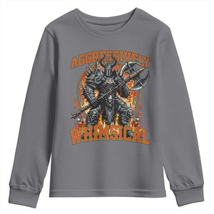 Chaotic Knight Metalcore Edgy Meme Aggressively Whimsical Youth Sweatshirt Armor Metalheads Fairycore Tendencies TS02 Charcoal Print Your Wear