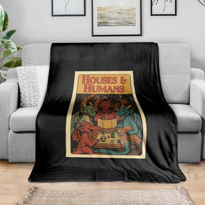 Houses and Humans Fantasy Tabletop Game Throw Blanket Retro RPG Dragons Board Game Roleplay Fans TS02 Print Your Wear