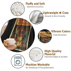 Houses and Humans Fantasy Tabletop Game Throw Blanket Retro RPG Dragons Board Game Roleplay Fans TS02 Print Your Wear