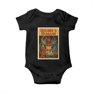 Houses and Humans Fantasy Tabletop Game Baby Onesie Retro RPG Dragons Board Game Roleplay Fans TS02 Black Print Your Wear