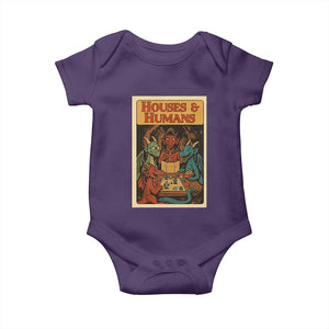 Houses and Humans Fantasy Tabletop Game Baby Onesie Retro RPG Dragons Board Game Roleplay Fans TS02 Purple Print Your Wear