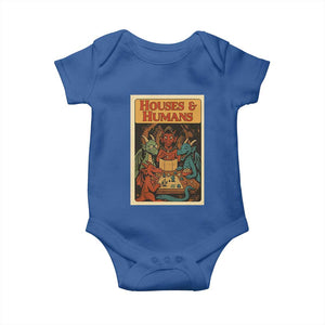 Houses and Humans Fantasy Tabletop Game Baby Onesie Retro RPG Dragons Board Game Roleplay Fans TS02 Royal Blue Print Your Wear