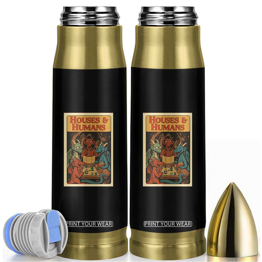 Houses and Humans Fantasy Tabletop Game Bullet Tumbler Retro RPG Dragons Board Game Roleplay Fans TS02 Black Print Your Wear