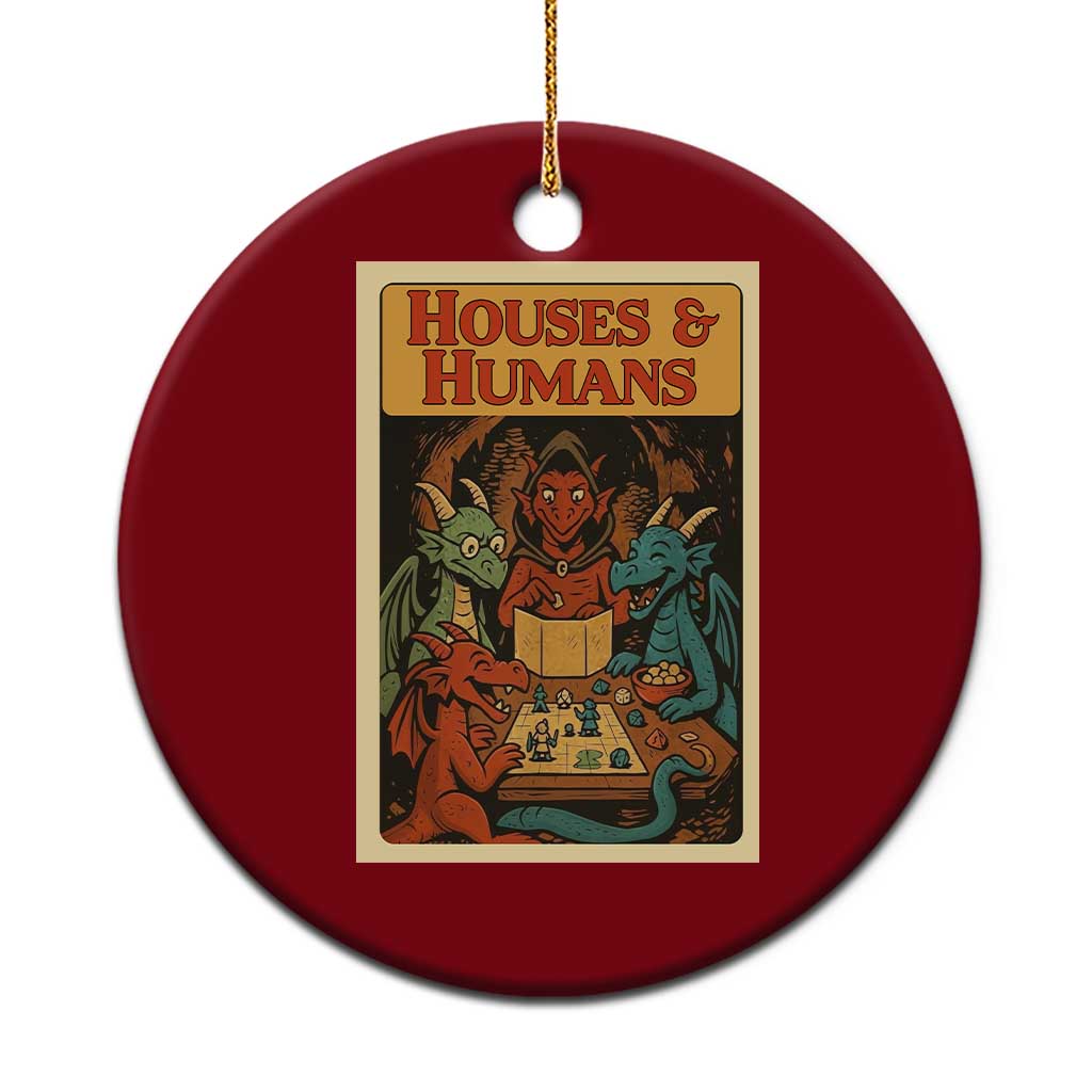 Houses and Humans Fantasy Tabletop Game Ceramic Ornament Retro RPG Dragons Board Game Roleplay Fans TS02 1pc Red Print Your Wear