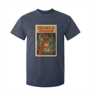 Houses and Humans Fantasy Tabletop Game T Shirt For Kid Retro RPG Dragons Board Game Roleplay Fans TS02 Navy Print Your Wear