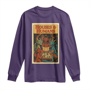 Houses and Humans Fantasy Tabletop Game Long Sleeve Shirt Retro RPG Dragons Board Game Roleplay Fans TS02 Purple Print Your Wear