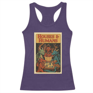 Houses and Humans Fantasy Tabletop Game Racerback Tank Top Retro RPG Dragons Board Game Roleplay Fans TS02 Purple Print Your Wear