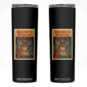 Houses and Humans Fantasy Tabletop Game Skinny Tumbler Retro RPG Dragons Board Game Roleplay Fans TS02 Black Print Your Wear