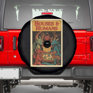 Houses and Humans Fantasy Tabletop Game Spare Tire Cover Retro RPG Dragons Board Game Roleplay Fans TS02 Black Print Your Wear