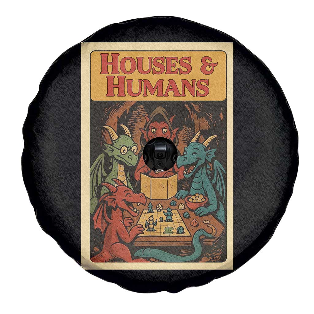 Houses and Humans Fantasy Tabletop Game Spare Tire Cover Retro RPG Dragons Board Game Roleplay Fans TS02 Print Your Wear