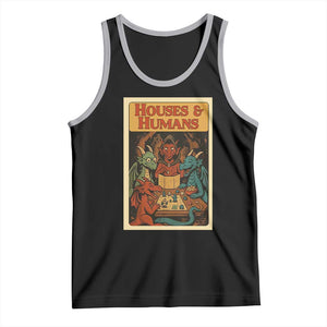 Houses and Humans Fantasy Tabletop Game Tank Top Retro RPG Dragons Board Game Roleplay Fans TS02 Black Athletic Heather Print Your Wear