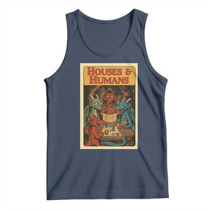 Houses and Humans Fantasy Tabletop Game Tank Top Retro RPG Dragons Board Game Roleplay Fans TS02 Navy Print Your Wear