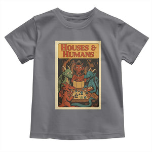 Houses and Humans Fantasy Tabletop Game Toddler T Shirt Retro RPG Dragons Board Game Roleplay Fans TS02 Charcoal Print Your Wear