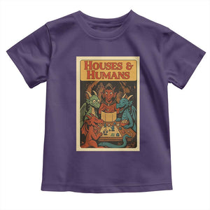 Houses and Humans Fantasy Tabletop Game Toddler T Shirt Retro RPG Dragons Board Game Roleplay Fans TS02 Purple Print Your Wear