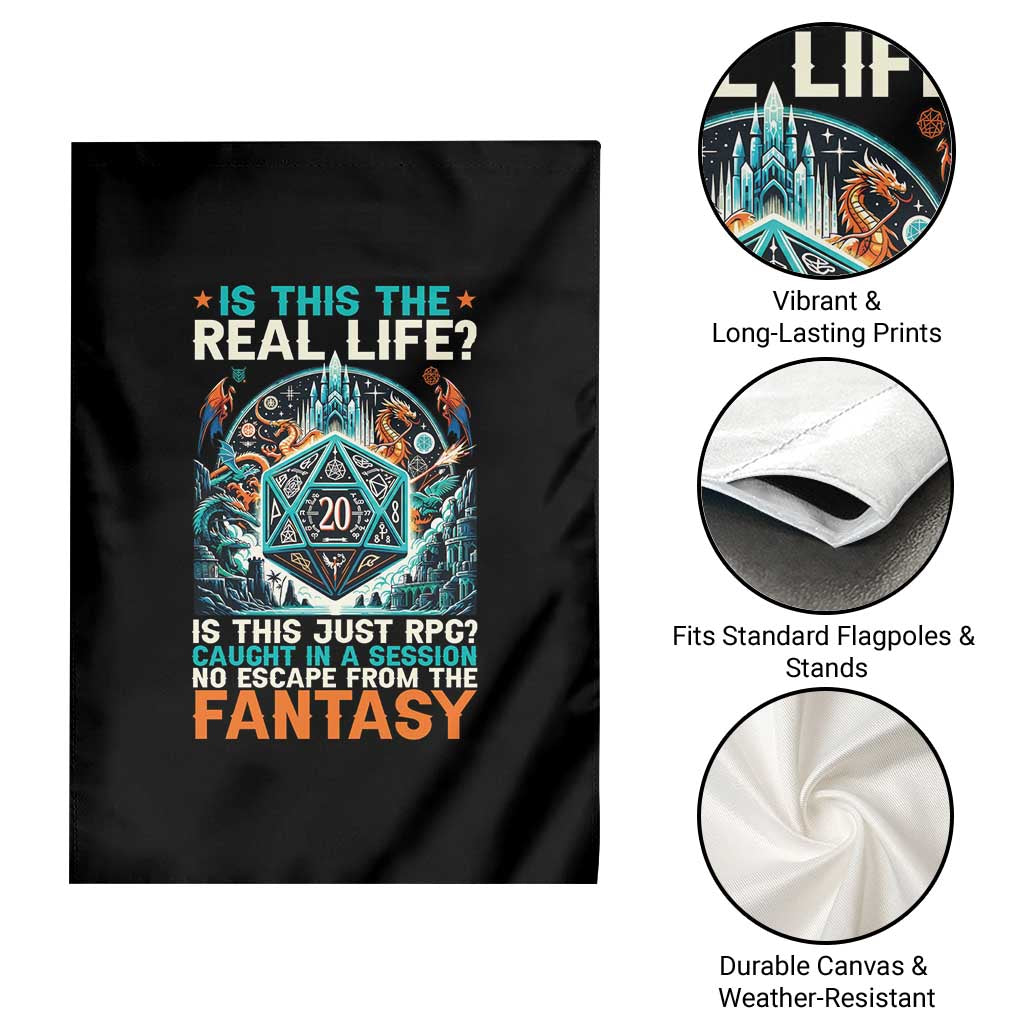 Is This the Real Life RPG Parody Fantasy Dice Garden Flag Funny Epic Tabletop Dungeon Roleplay Game Fans TS02 Print Your Wear