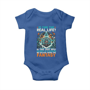 Is This the Real Life RPG Parody Fantasy Dice Baby Onesie Funny Epic Tabletop Dungeon Roleplay Game Fans TS02 Royal Blue Print Your Wear