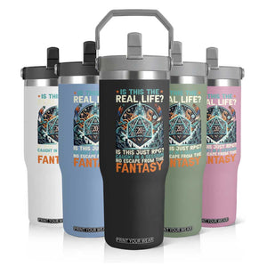 Is This the Real Life RPG Parody Fantasy Dice Flip Straw Tumbler Funny Epic Tabletop Dungeon Roleplay Game Fans TS02 Print Your Wear