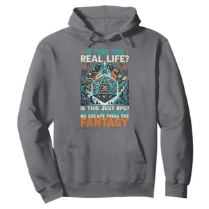 Is This the Real Life RPG Parody Fantasy Dice Hoodie Funny Epic Tabletop Dungeon Roleplay Game Fans TS02 Charcoal Print Your Wear