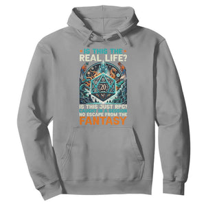 Is This the Real Life RPG Parody Fantasy Dice Hoodie Funny Epic Tabletop Dungeon Roleplay Game Fans TS02 Sport Gray Print Your Wear