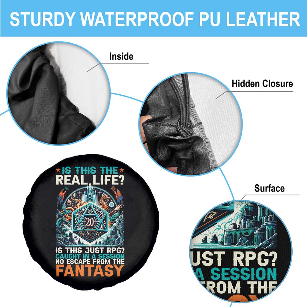 Is This the Real Life RPG Parody Fantasy Dice Spare Tire Cover Funny Epic Tabletop Dungeon Roleplay Game Fans TS02 Print Your Wear