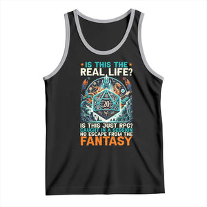 Is This the Real Life RPG Parody Fantasy Dice Tank Top Funny Epic Tabletop Dungeon Roleplay Game Fans TS02 Black Athletic Heather Print Your Wear