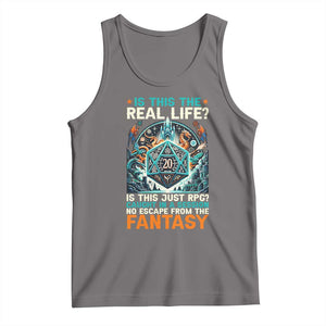 Is This the Real Life RPG Parody Fantasy Dice Tank Top Funny Epic Tabletop Dungeon Roleplay Game Fans TS02 Deep Heather Print Your Wear