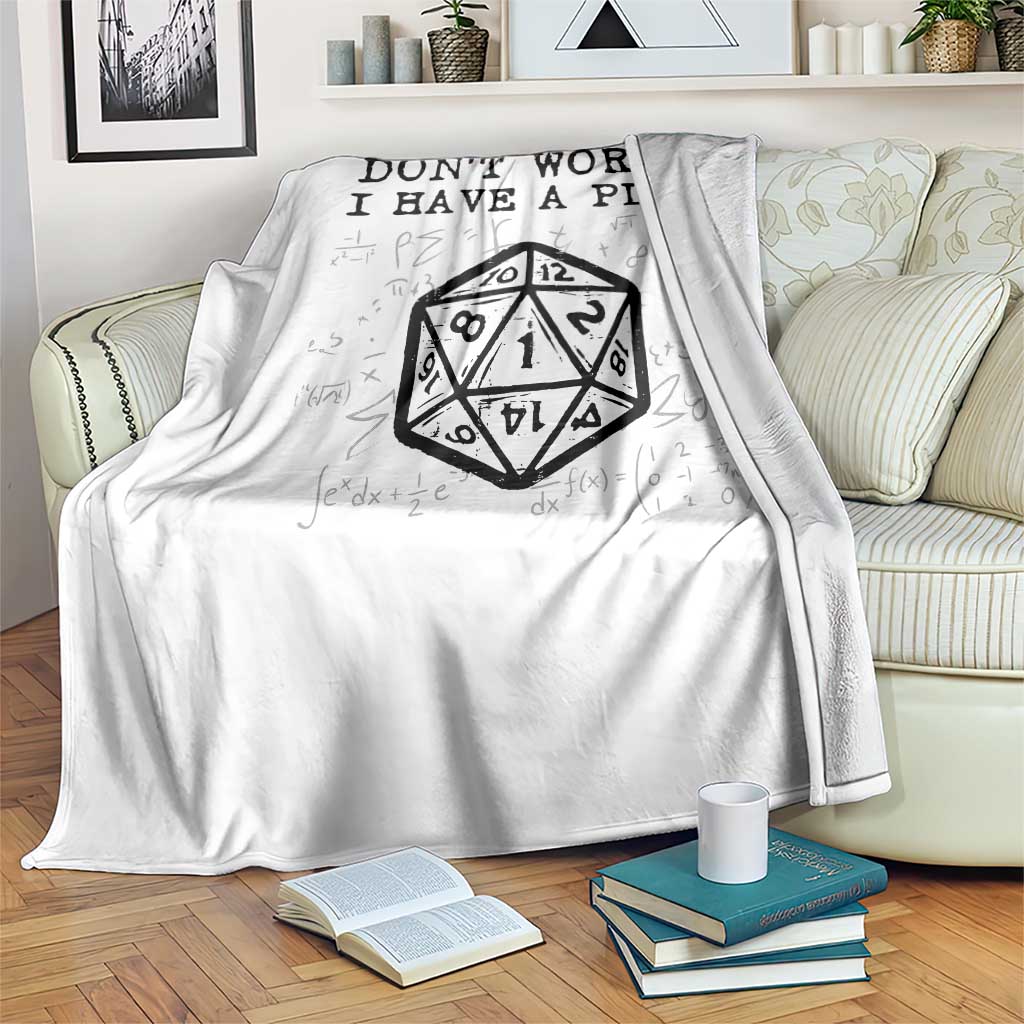 Dont Worry I Have a Plan Dice Humor Throw Blanket Funny Tabletop RPG Dungeon Roleplay Fans TS02 Print Your Wear