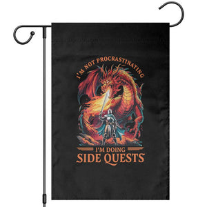 Im Not Procrastinating Im Doing Side Quests Garden Flag Fantasy Gamer Humor Epic Dragon RPG Adventure TS02 Black Print Your Wear