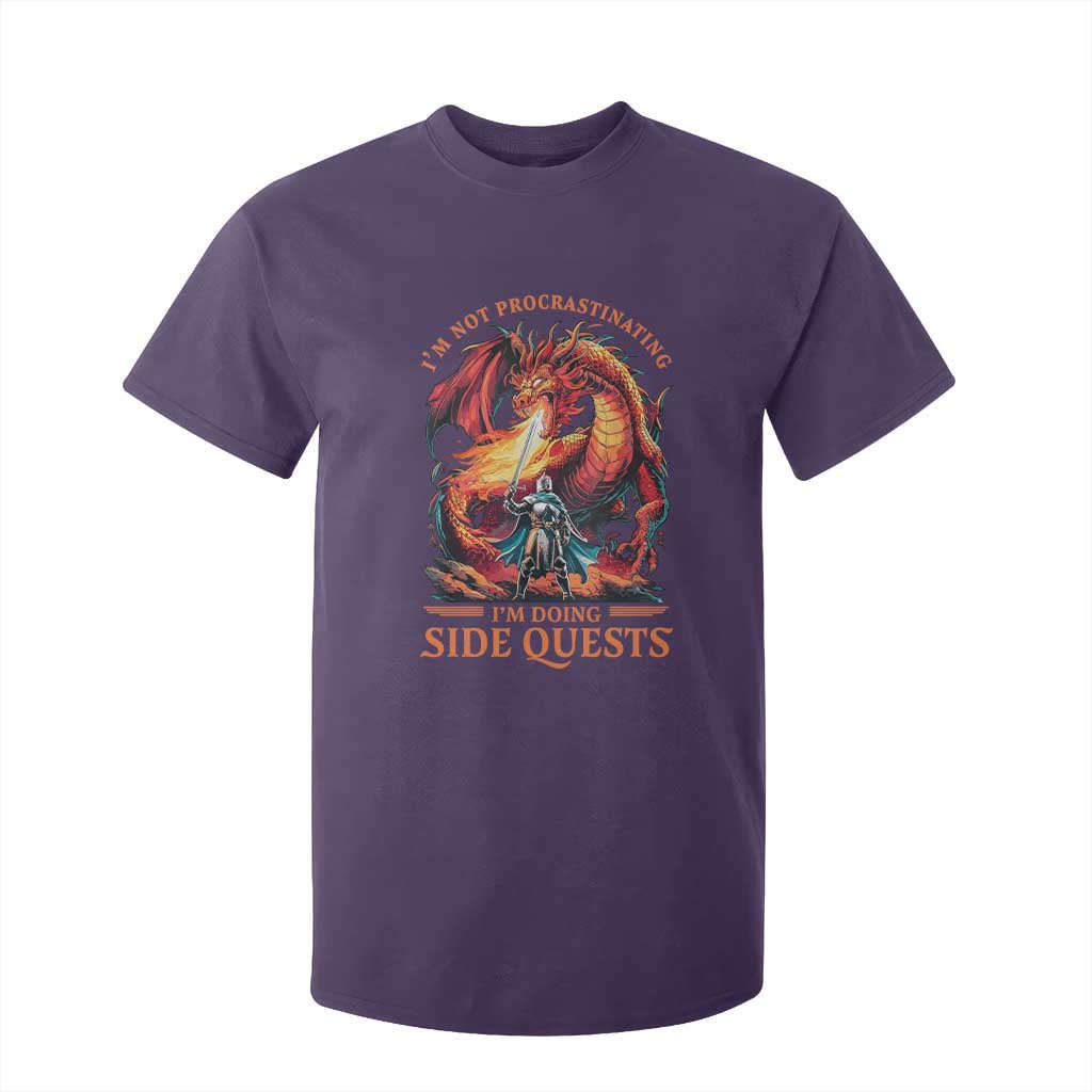 Im Not Procrastinating Im Doing Side Quests T Shirt For Kid Fantasy Gamer Humor Epic Dragon RPG Adventure TS02 Purple Print Your Wear