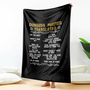 Dungeon Master Translator RPG Humor Throw Blanket Sarcastic Tabletop Roleplay Game Masters and Players TS02 Print Your Wear