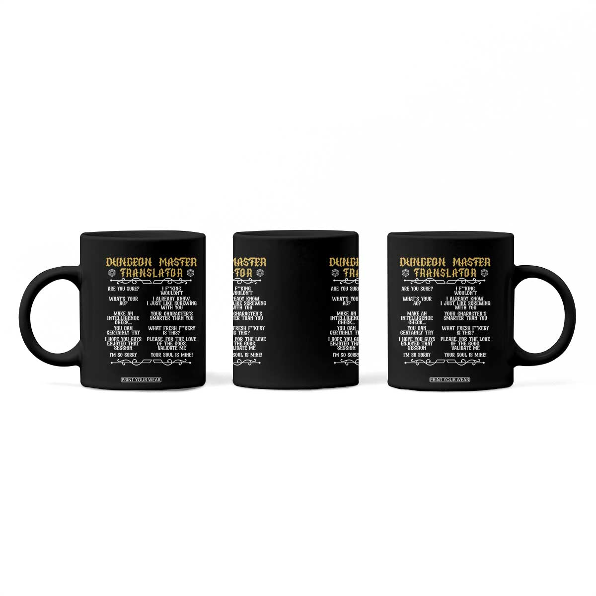 Dungeon Master Translator RPG Humor Coffee Mug Sarcastic Tabletop Roleplay Game Masters and Players TS02 Print Your Wear