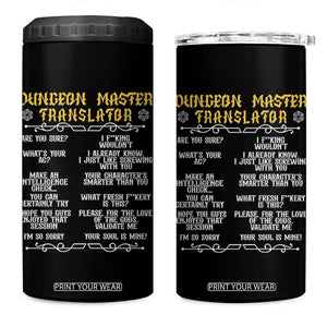 Dungeon Master Translator RPG Humor 4 in 1 Can Cooler Tumbler Sarcastic Tabletop Roleplay Game Masters and Players TS02 One Size: 16 oz Black Print Your Wear