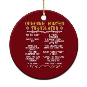 Dungeon Master Translator RPG Humor Ceramic Ornament Sarcastic Tabletop Roleplay Game Masters and Players TS02 1pc Red Print Your Wear