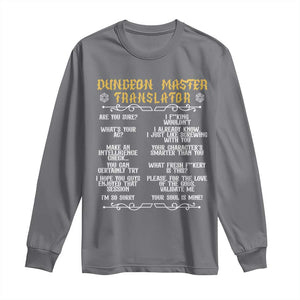 Dungeon Master Translator RPG Humor Long Sleeve Shirt Sarcastic Tabletop Roleplay Game Masters and Players TS02 Charcoal Print Your Wear