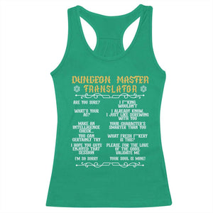 Dungeon Master Translator RPG Humor Racerback Tank Top Sarcastic Tabletop Roleplay Game Masters and Players TS02 Irish Green Print Your Wear